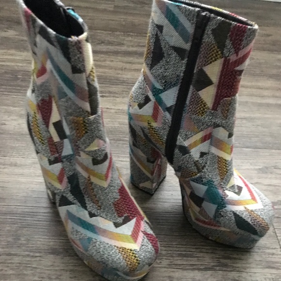 Multicolor patchy platform booties - Picture 2 of 4